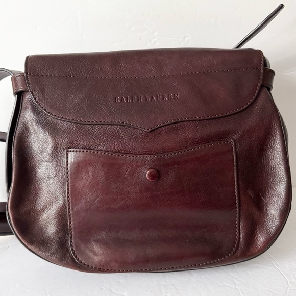 Ralph Lauren Studded Brown Saddle Bag - Picture 15 of 16